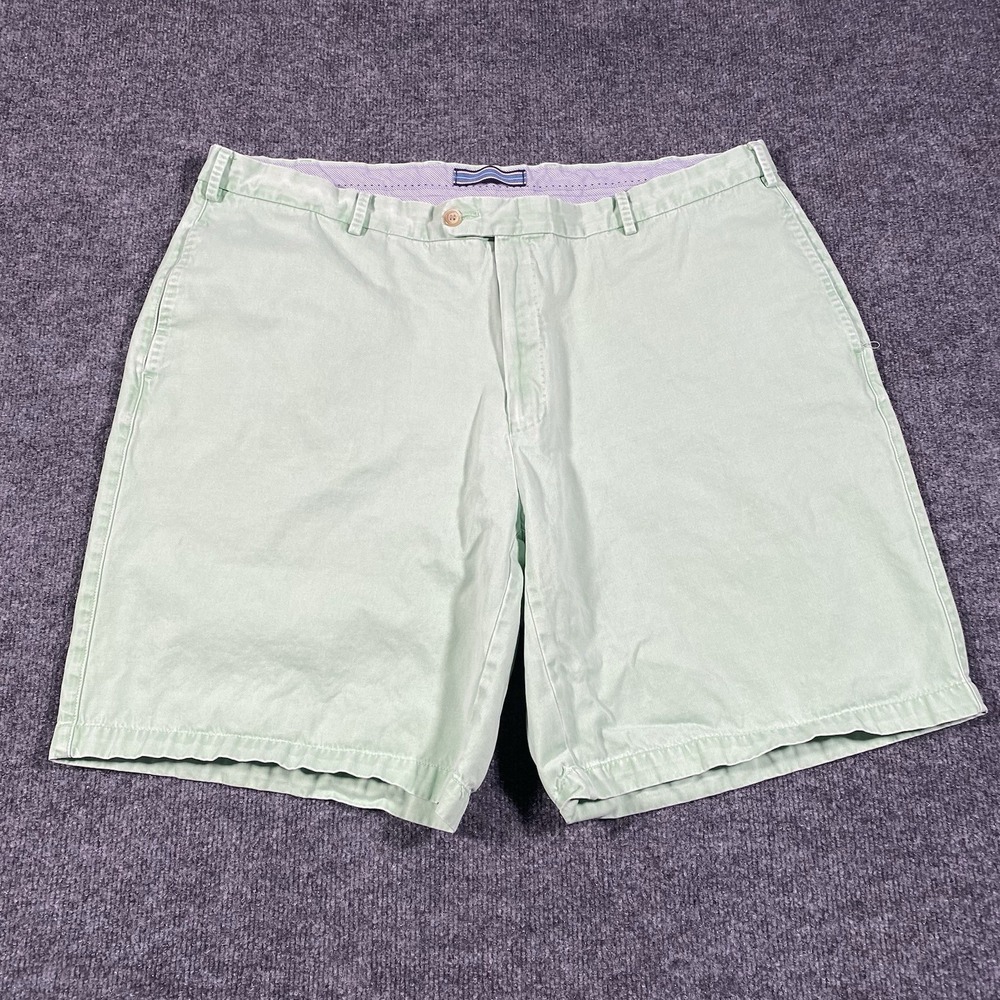 Peter Millar Winston Washed Twill Faded Green Golf Shorts Mens Size 42